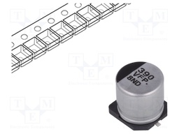Capacitor: electrolytic; low impedance; 390uF; 35VDC; Case: G; FP