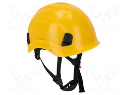 Protective helmet; with 3-point chin strap; yellow; PC; -30÷50°C