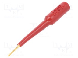 Test probe; 3A; red; Socket size: 4mm; Plating: gold-plated; 70VDC
