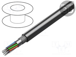 Wire; 10x22AWG; RS232; stranded; Cu; Insulation: PVC; chrome; 152m