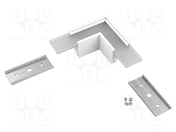 Connector 90°; white; aluminium,polycarbonate