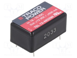 Converter: DC/DC; 12W; Uin: 18÷75V; Uout: 12VDC; Uout2: -12VDC; DIP16