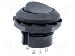 ROCKER SWITCH, DPDT, BLACK, PANEL