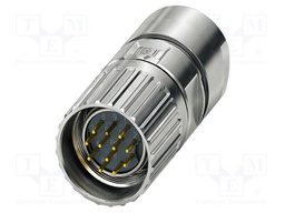 Connector: M23; plug; PIN: 12; crimped; straight; M23 PRO; 8A; 150V