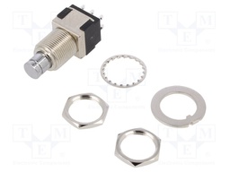 Switch: push-button; Pos: 2; DPDT; 6A/125VAC; 6A/6VDC; ON-(ON)