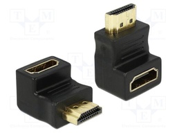 Adapter; HDMI socket,HDMI plug 90° up/down; HDMI 2.0; black