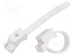 Cable strap clip; L: 80mm; 100pcs; -15÷80°C; StrapLock; Body: white