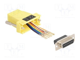 Adapter; D-Sub 15pin socket,RJ45 socket; yellow