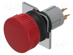 Switch: push-button; 16mm; Stabl.pos: 1; NC; red; none; IP65; Pos: 2