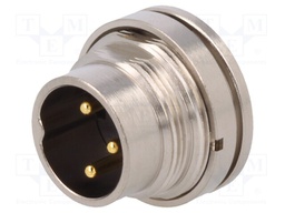 Connector: M16; male; for panel mounting,front side nut; IP67