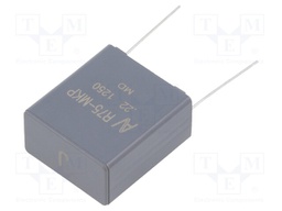Capacitor: polypropylene; 0.22uF; 22.5mm; ±5%; 26.5x29.5x14.5mm