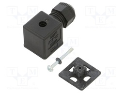 Connector: valve connector; plug; form A; 18mm; female; PIN: 3; 250V