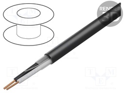 Wire: loudspeaker cable; stranded; Cu; black; unshielded; PVC; 300V