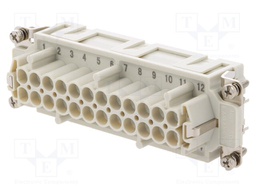 Connector: HDC; contact insert; female; S-EP; PIN: 24; 24+PE; 16A