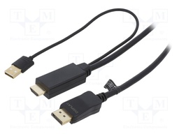 Cable; DisplayPort 1.2,HDMI 1.4; 2m; black