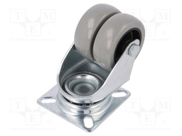 Transport wheel; Ø: 50mm; W: 36mm; H: 71mm; twin wheels,torsional