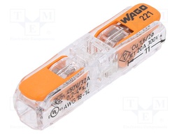Installation quick splice; 221; spring clamp; 0.2÷4mm2; 450V; 32A