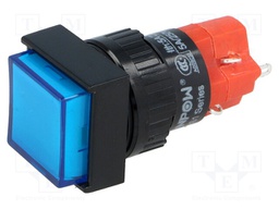 Switch: push-button; Pos: 2; SPDT; 3A/250VAC; 2A/24VDC; blue; blue