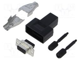 D-Sub; female; straight; black; UNC4-40; Enclos.mat: plastic