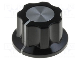 Knob; with flange; bakelite; Shaft d: 6.35mm; Ø15.7x11.5mm; silver