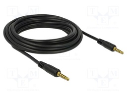 Cable; Jack 3,5mm 5pin plug,both sides; 5m; Plating: gold-plated