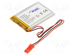 Re-battery: Li-Po; 3.7V; 900mAh; cables,JST SYP-02T-1 socket