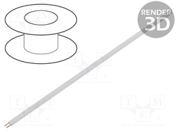 Wire: ribbon; stranded; 2x0,08mm2; white; 100m