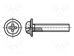 Screw; with flange; Head: button; Phillips; steel; zinc