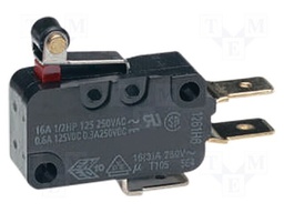 Microswitch SNAP ACTION; with lever (with roller); SPDT; Pos: 2