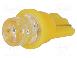 LED lamp; yellow; T08; Urated: 12VDC; 1lm; No.of diodes: 1; 0.24W