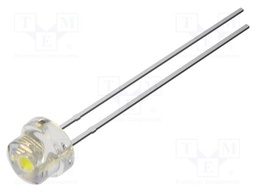 LED; white cold; 4.8mm; 300mcd; 100°; Front: convex; 3.1VDC; 10000K