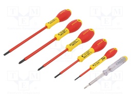 Kit: screwdrivers; Pcs: 6; The set contains: voltage tester; 1kVAC