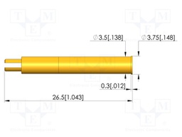 Test probe socket; gold-plated; Flange height: 0.3mm