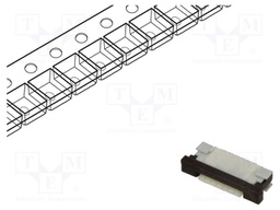 Connector: FFC (FPC); horizontal; PIN: 6; ZIF; SMT; 50V; 0.4A; tinned