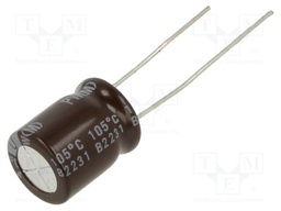 Capacitor: electrolytic; low ESR; THT; 220uF; 35VDC; Ø10x12.5mm