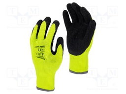 Protective gloves; Size: 11; yellow; latex,polyester; furlined