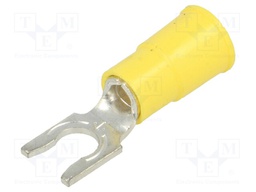 Fork terminal; M4,5; Ø: 4.98mm; crimped; for cable; insulated