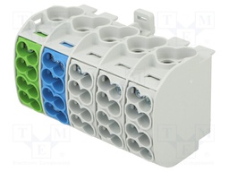 Splice terminal: distribution block; 16mm2,25mm2; ways: 5; TS35