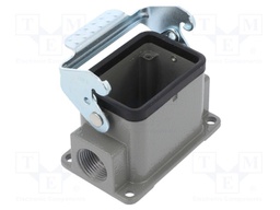 Enclosure: for HDC connectors; size D6B; with latch; straight