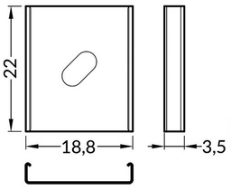 Flexible mounting plate Y; natural; stainless steel
