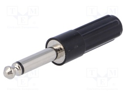 Plug; Jack 6,35mm; male; mono; straight; for cable; soldering
