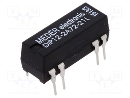 Relay: reed; DPST-NO; Ucoil: 12VDC; 1A; max.200VDC; max.200VAC; PCB