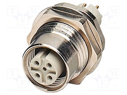 Connector: M12; socket; PIN: 5; female; 60V; straight; IP67; THT; 4A