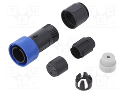 Connector: circular; plug; male; PIN: 3; w/o contacts; for cable