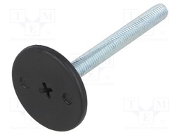 Foot of pin; rigid,with screwdriver slot; Base dia: 40mm; M8