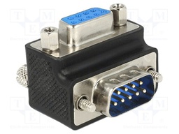 Adapter; D-Sub 9pin socket 270° up/down,D-Sub 9pin plug; black