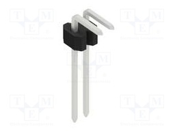 Connector: pin strips; pin header; male; PIN: 2; 1.27mm; THT; 1x2