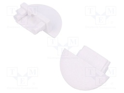 Cap for LED profiles; white; ABS; GEN2,rounded; Pcs: 20; BEGTIN12