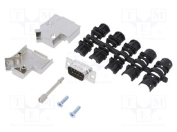 D-Sub; PIN: 9; male; shielded; angled 45°; soldering; for cable