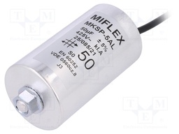 Capacitor: motors, run; 50uF; 425VAC; Ø60x105mm; -25÷85°C; ±5%